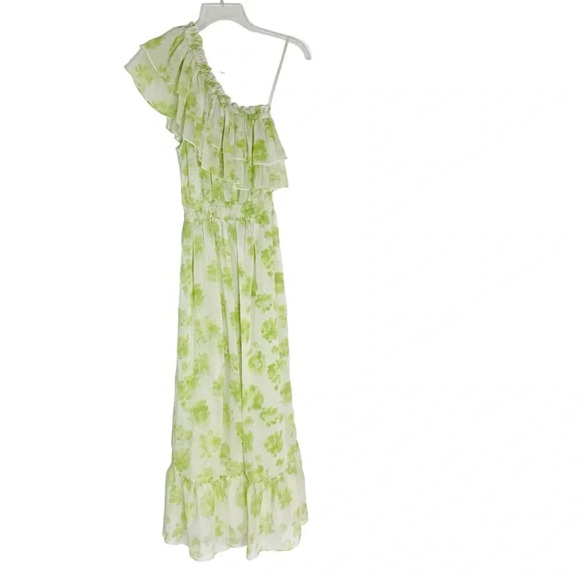 Misa Rumi One Shoulder Asymmetric Ruffle Floral Print Chiffon Dress Size S NWT - Picture 6 of 13
